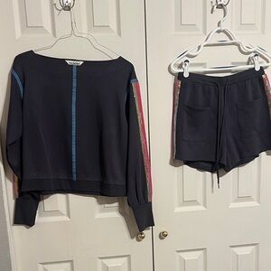 DAVI & DANI Navy Set with Colorful sequin Stripes